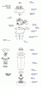 Diagram Diagram and Parts List for 919-E  Hamilton Beach Blender